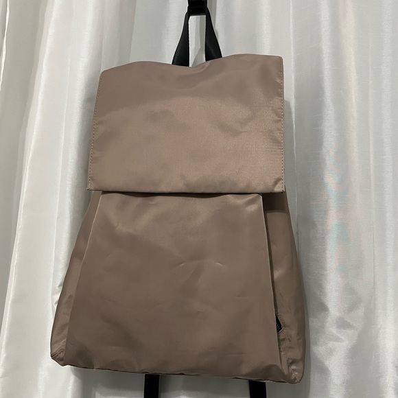 a new day Handbags - Taupe Backpack with Black Zippers and Interior